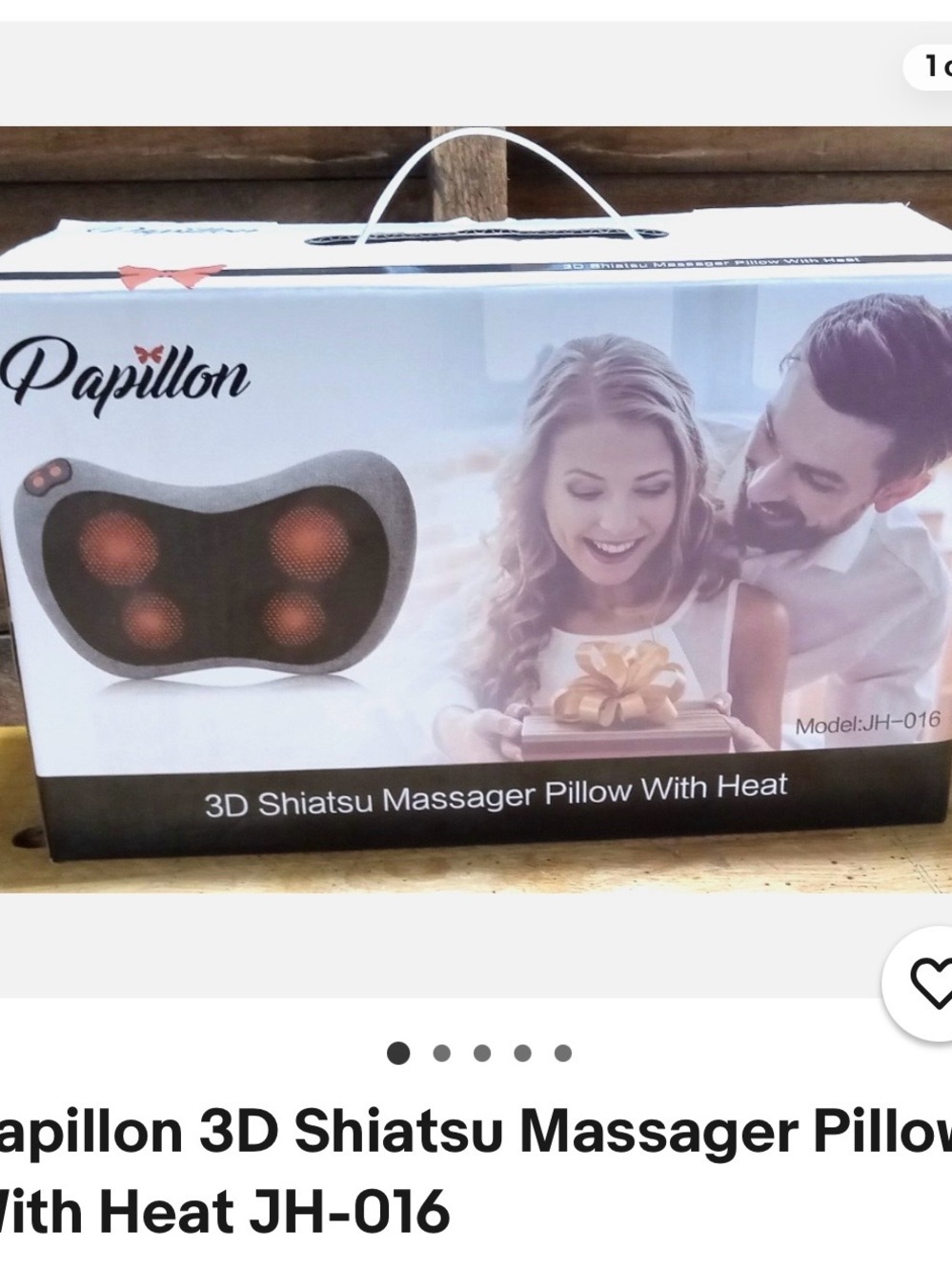 Papillon 3D Shiatsu Massager Pillow with Heat - Gray/Black